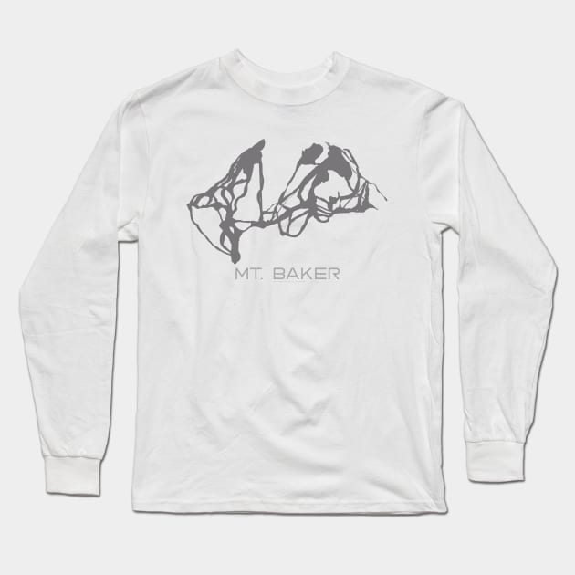 Mt Baker Resort 3D Long Sleeve T-Shirt by Mapsynergy